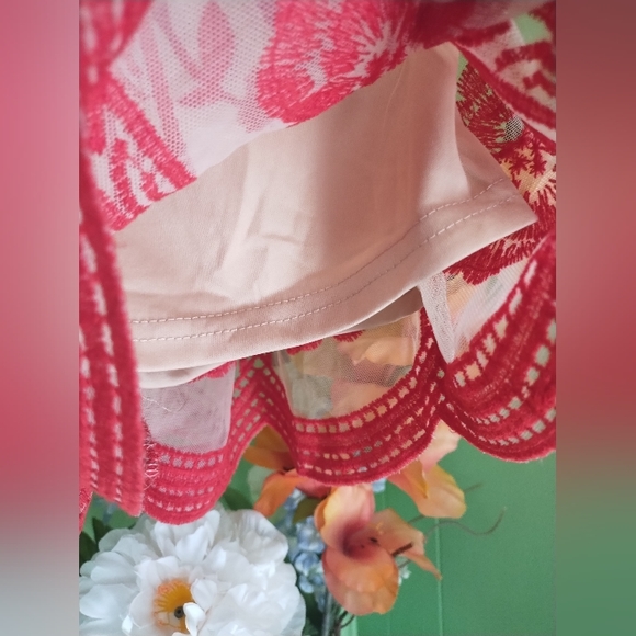 NWOT Floral print mesh romper with lining - Picture 5 of 11